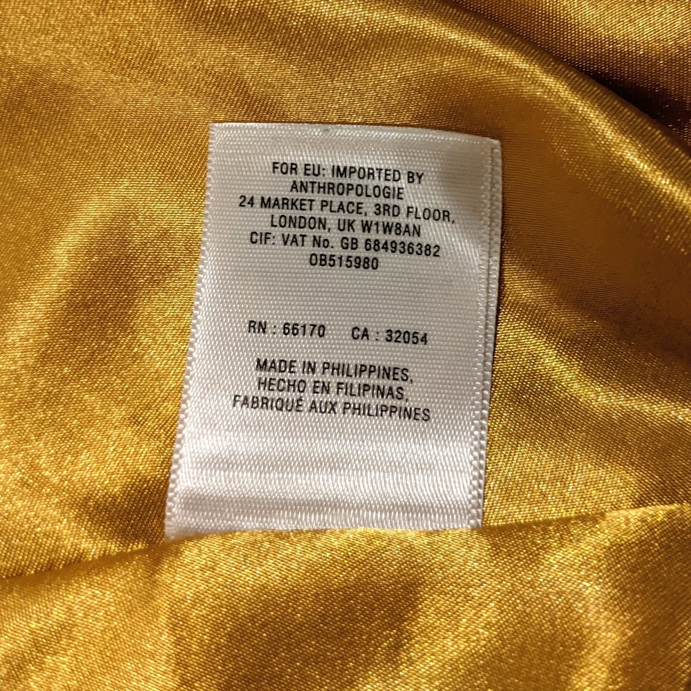 Anthropologie Maeve Tropicale Gold Yellow Floral Skirt - Picture 11 of 11